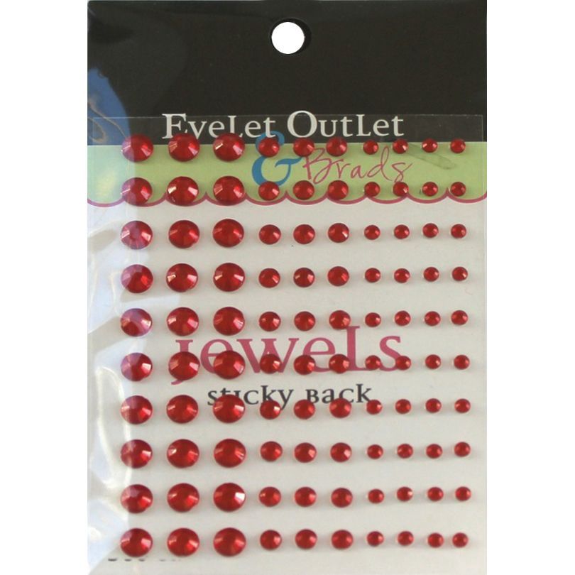 Eyelet outlet - «Adhesive Jewels» 5 mm couleur «Rouge» 100/ emballage