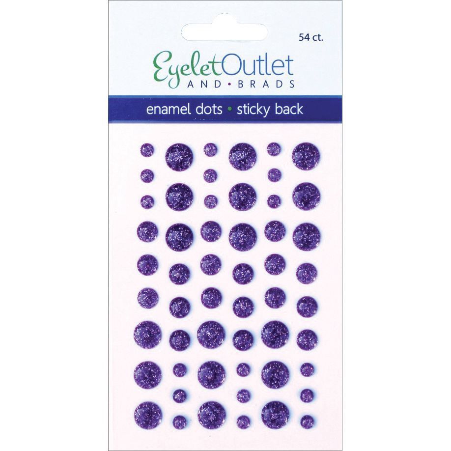 Eyelet outlet - Enamel Dots autocollant «Glitter Purple» 54 / emballage