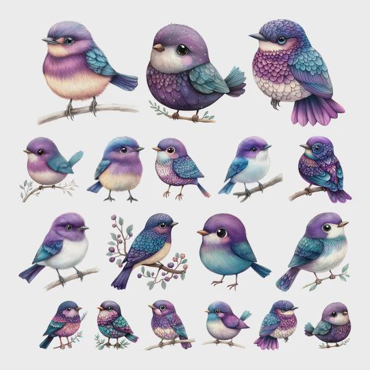 Simply Stated design - Éphémèras Oiseaux de la collection Amethyst Garden