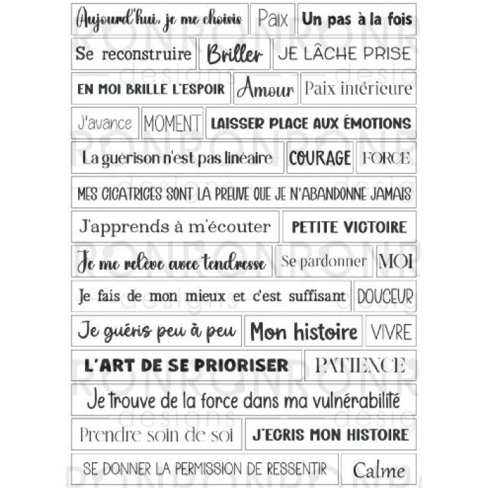Ronron designs - Autocollants L'Amour de Soi, blanc