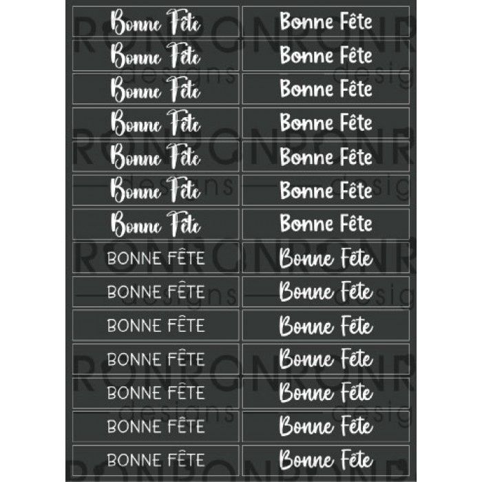 Ronron designs - Autocollants Bonne Fête 4, noir