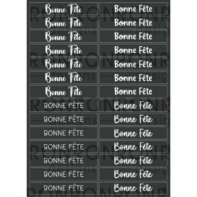 Ronron designs - Autocollants Bonne Fête 4, noir