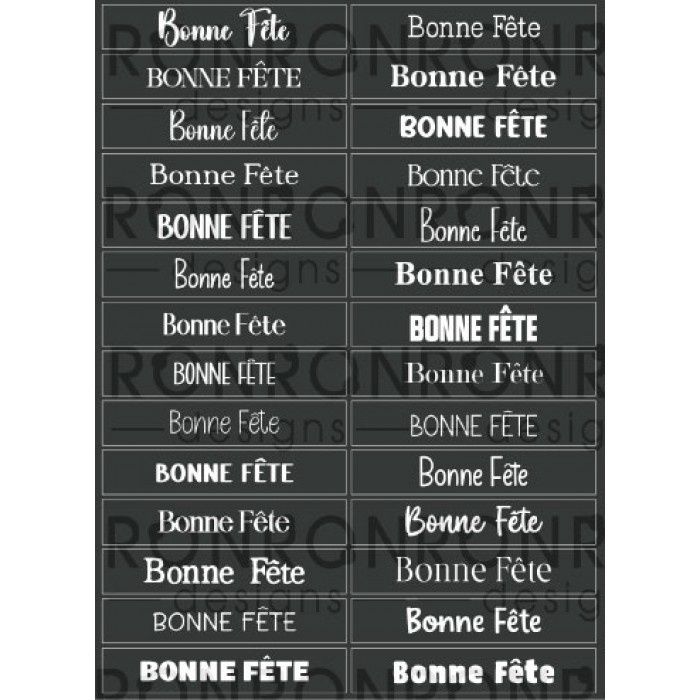 Ronron designs - Autocollants Bonne Fête, noir