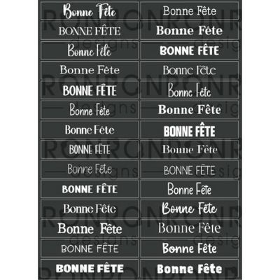 Ronron designs - Autocollants Bonne Fête, noir