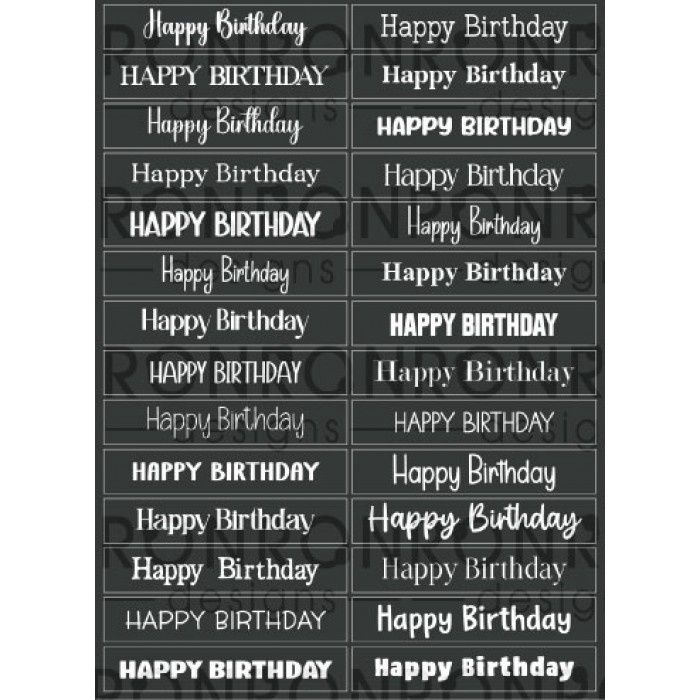 Ronron designs - Autocollants Happy Birthay, noir