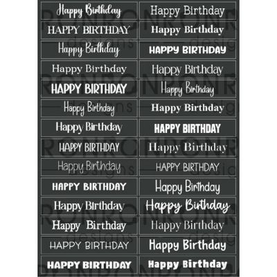 Ronron designs - Autocollants Happy Birthay, noir