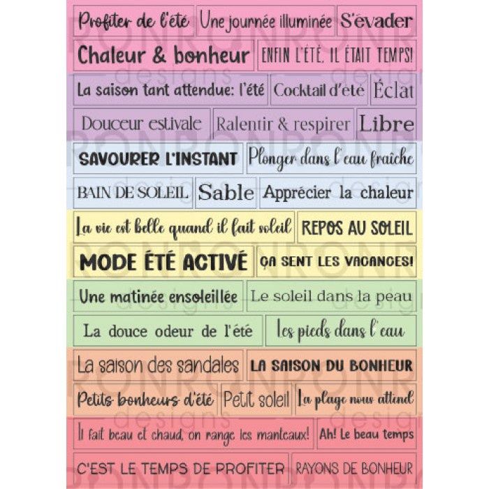Ronron designs - Autocollants Saison Estivale, couleurs pastels
