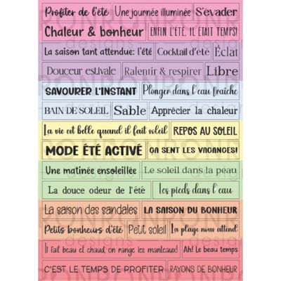 Ronron designs - Autocollants Saison Estivale, couleurs pastels