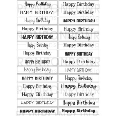Ronron designs - Autocollants Happy Birthay, blanc