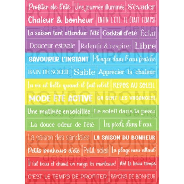 Ronron designs - Autocollants Saison Estivale, couleurs vives