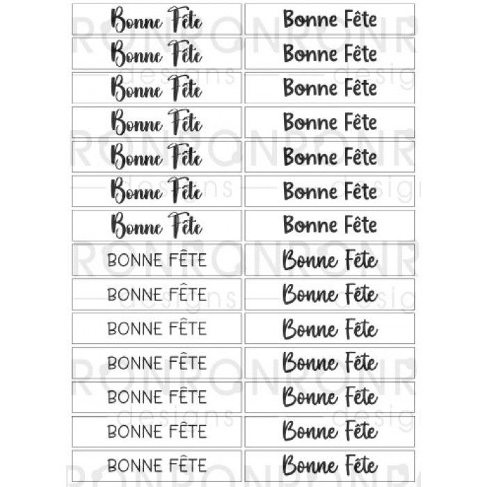 Ronron designs - Autocollants Bonne Fête 4, blanc