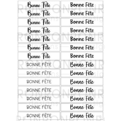 Ronron designs - Autocollants Bonne Fête 4, blanc
