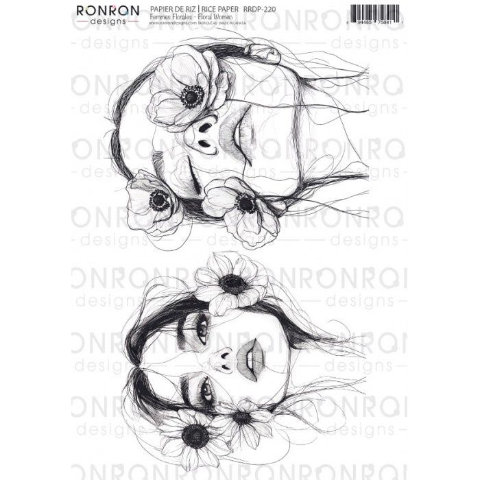 Ronron designs - Papier de riz Femmes Florales