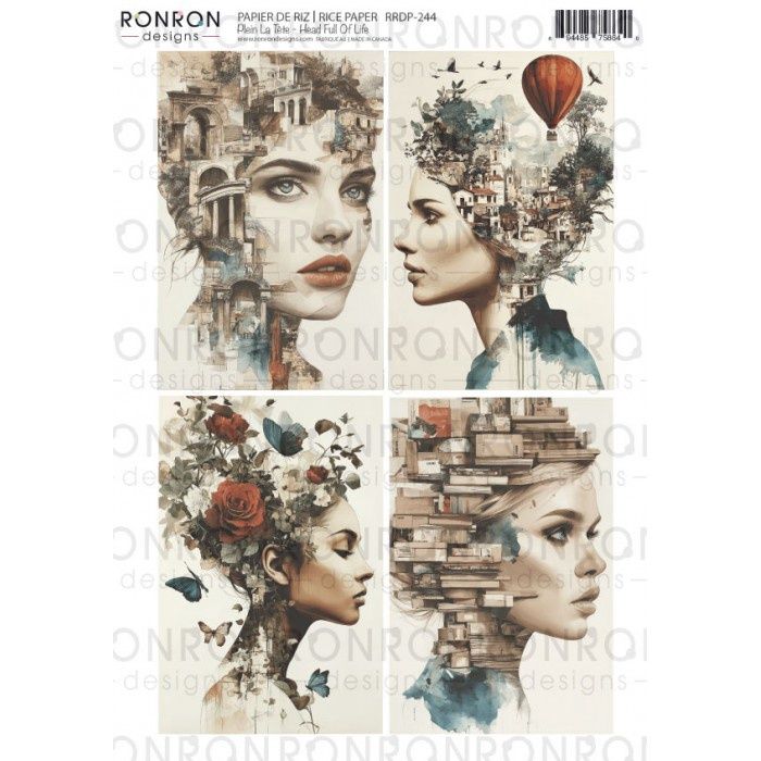 Ronron designs - Papier de riz Plein La Tête