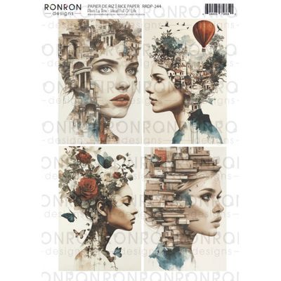 Ronron designs - Papier de riz Plein La Tête