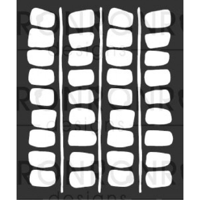 Ronron designs - Stencil Marika Lemay Blocs Rétro 2 - 3.5X4"