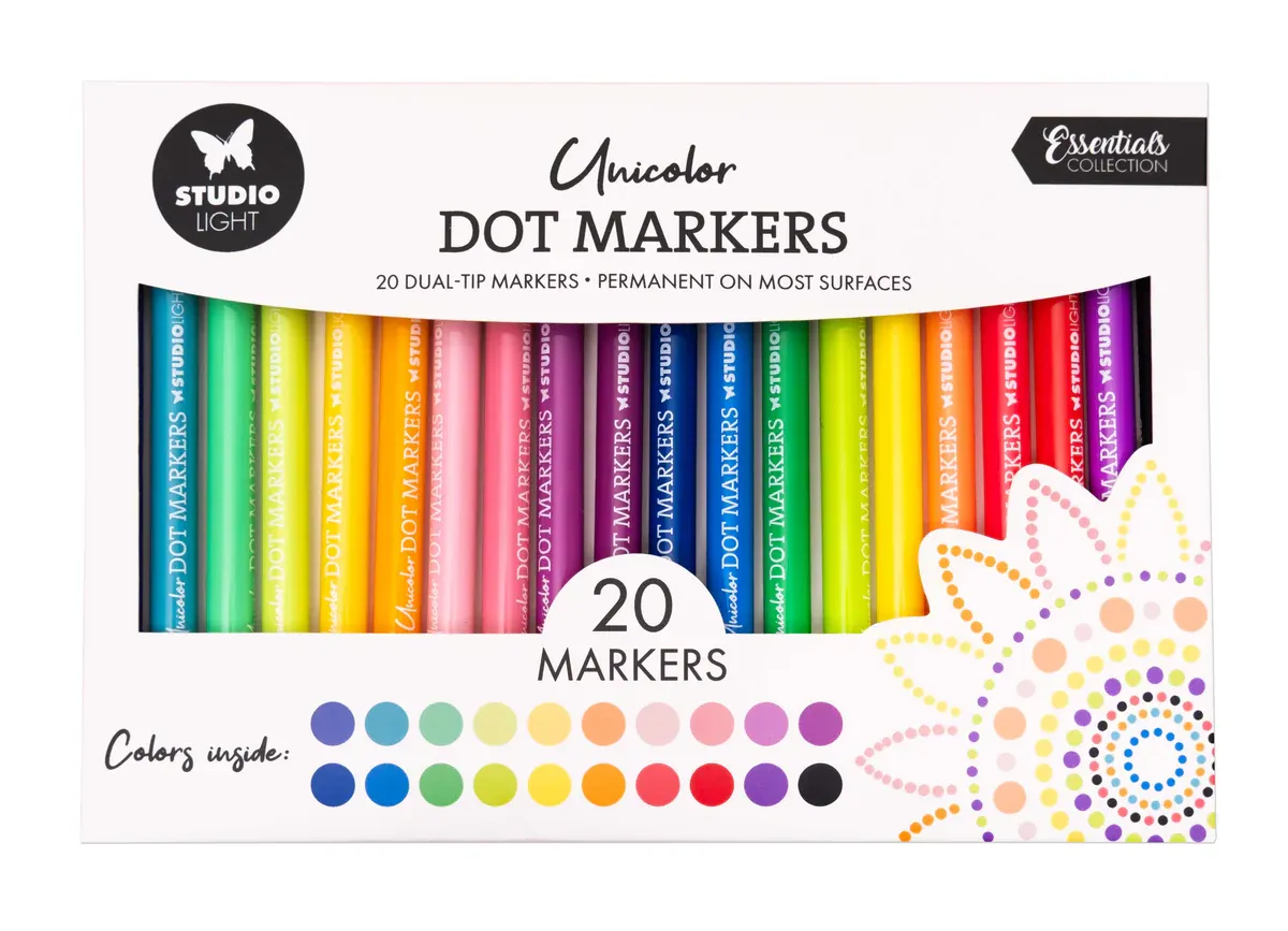 Studio Light - Crayons Dots Markers, 20 couleurs