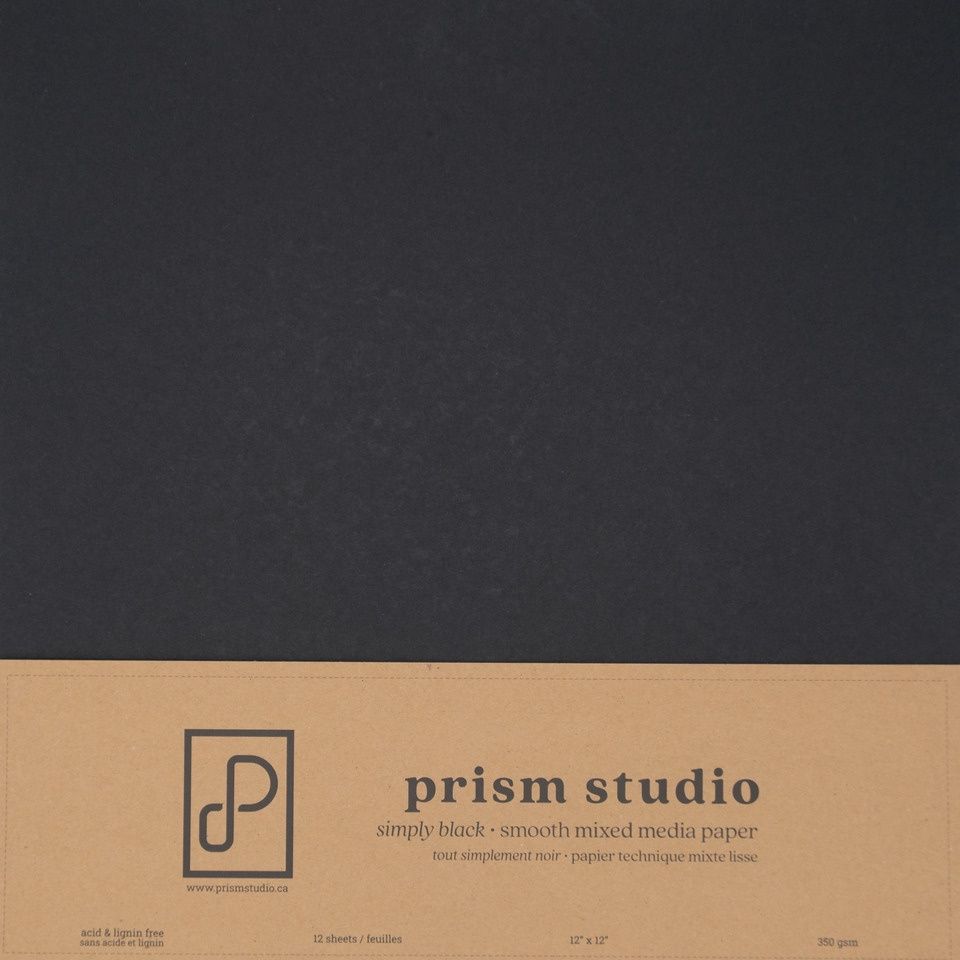 Prism Studio - Papier aquarelle 12x12 Noir