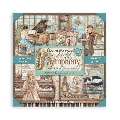 Stamperia - Papier 8x8 maxi pad, Symphony