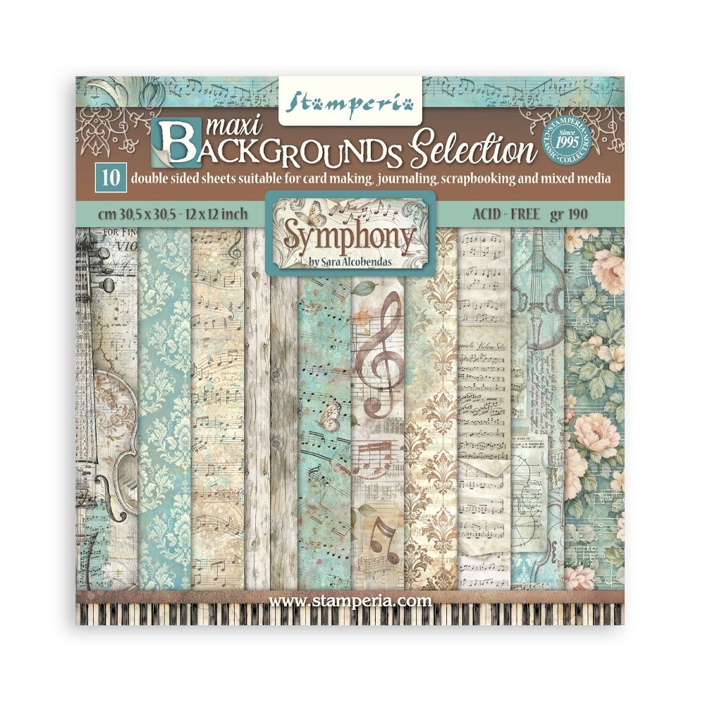 Stamperia - Papier Backgrounds 12x12 Symphony