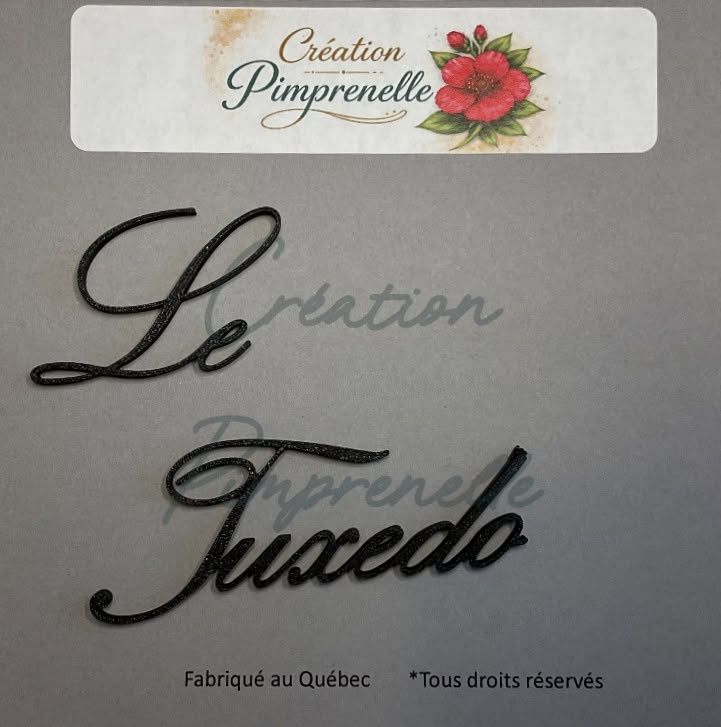 Création Pimprenelle - Mot en 3d, Le Tuxedo (noir)