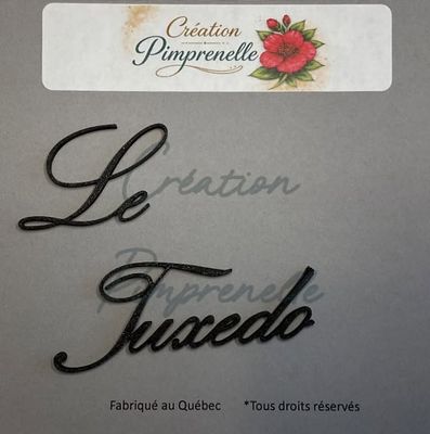 Création Pimprenelle - Mot en 3d, Le Tuxedo (noir)