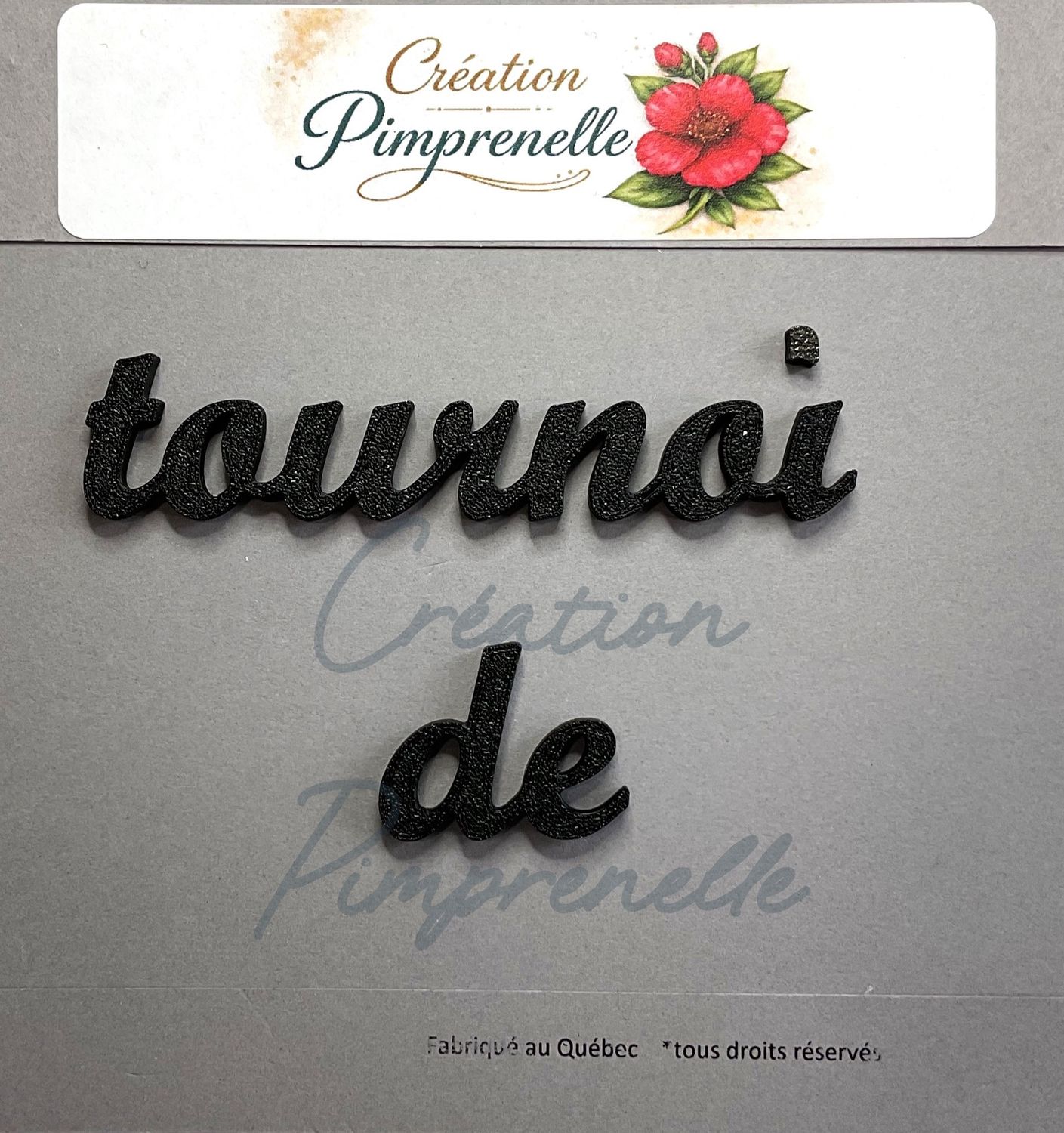 Création Pimprenelle - Mot en 3d, Tournoi de (noir)