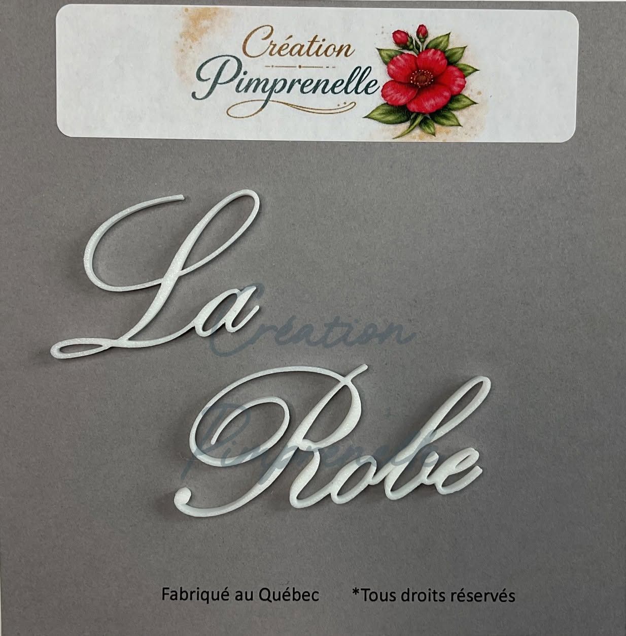Création Pimprenelle - Mot en 3d, La Robe (blanc)