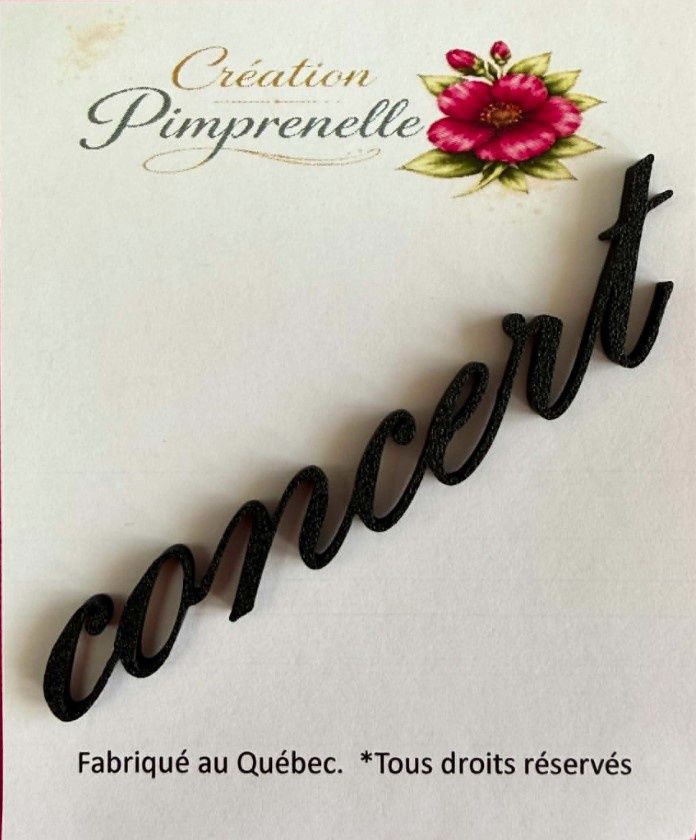 Création Pimprenelle - Mot en 3d, Concert (noir)