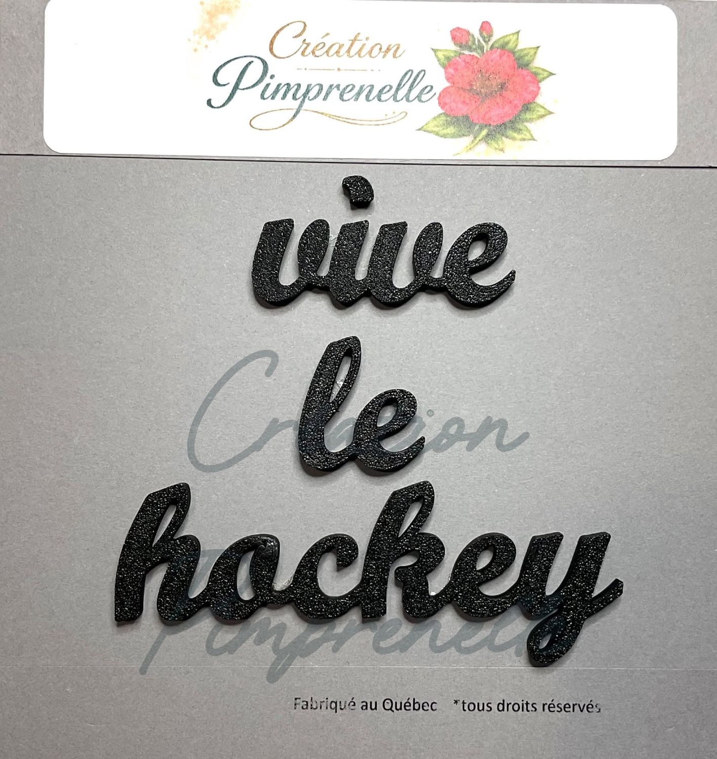 Création Pimprenelle - Vive le Hockey (noir)