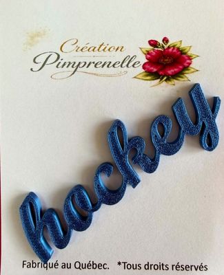 Création Pimprenelle - Mot en 3d, Hockey (bleu foncé)