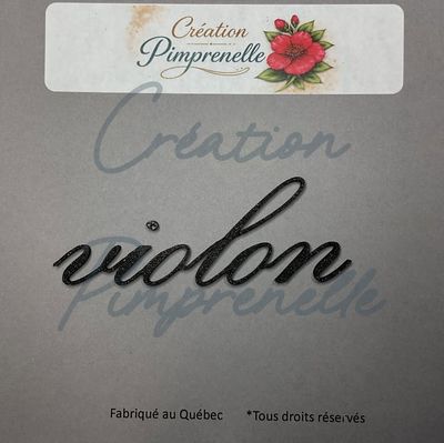 Création Pimprenelle - Mot en 3d, Violon (noir)
