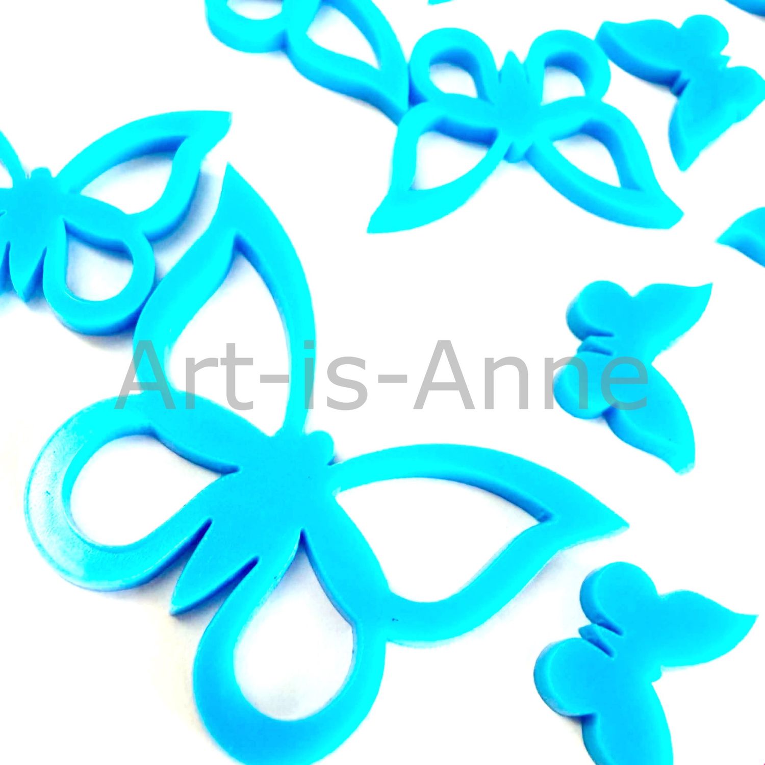 Art-is-Anne créative - Acrylique Mini papillons bleu