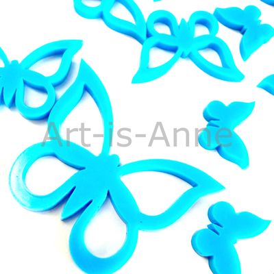 Art-is-Anne créative - Acrylique Mini papillons bleu