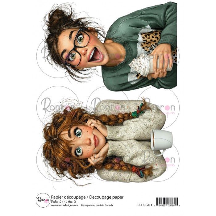 Ronron designs - Papier de riz Café 2