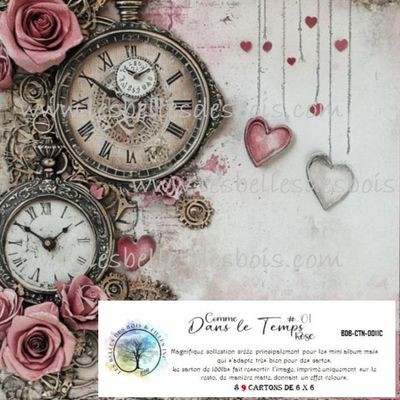 Les Belles des Bois - Papier 6x6 Comme dans le temps Rose