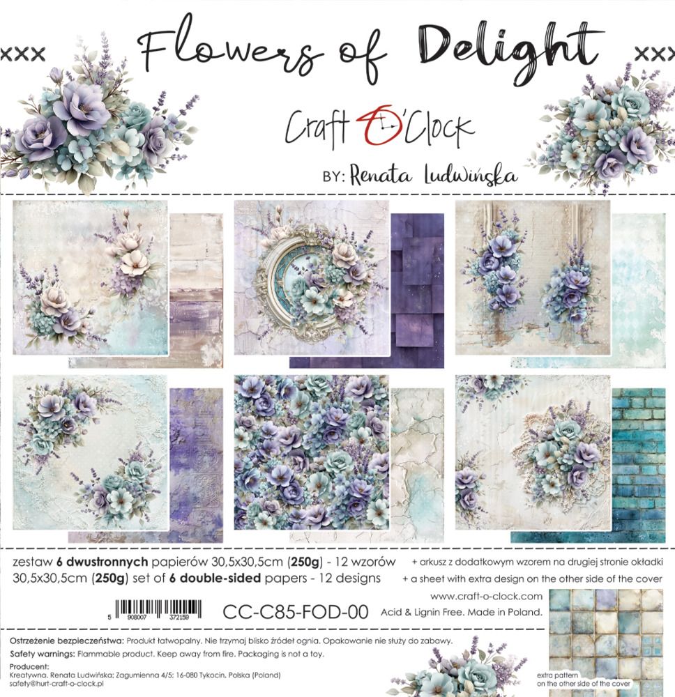 Craft O Clock - Papier 12x12 «Flowers of Delight»