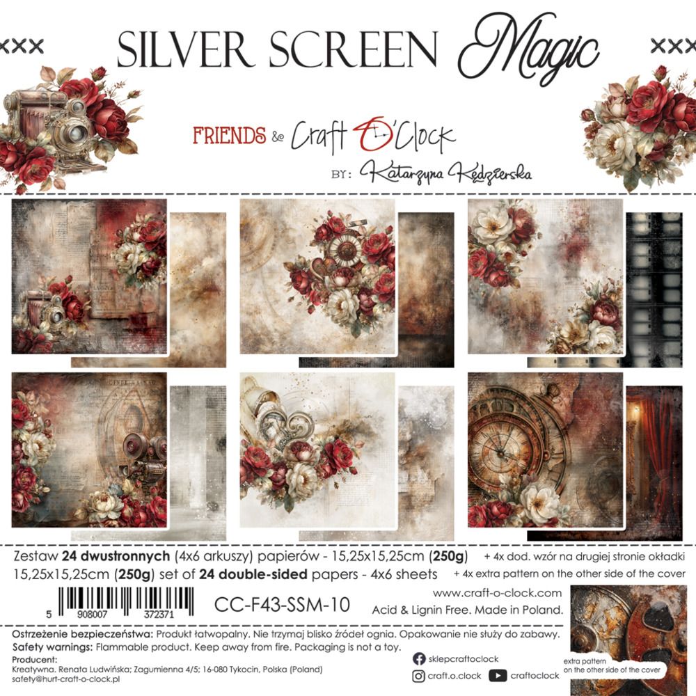 Craft O Clock - Papier 6x6 «Silver Screen Magic»