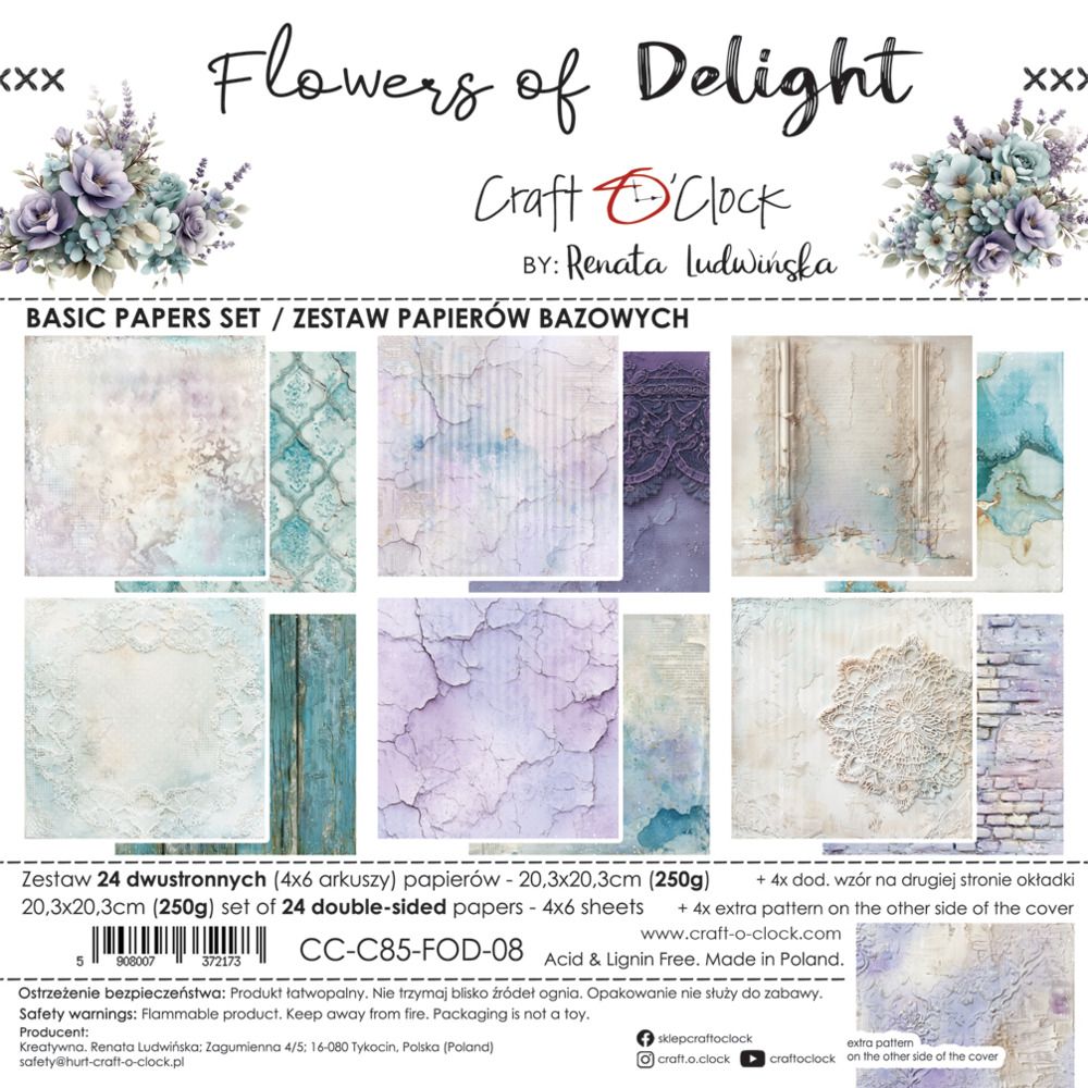 Craft O Clock - Papier 8x8 Basic «Flowers of Delight»