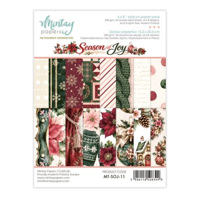 Mintay - Papier 6x8 Season of Joy, 24 feuilles recto-verso
