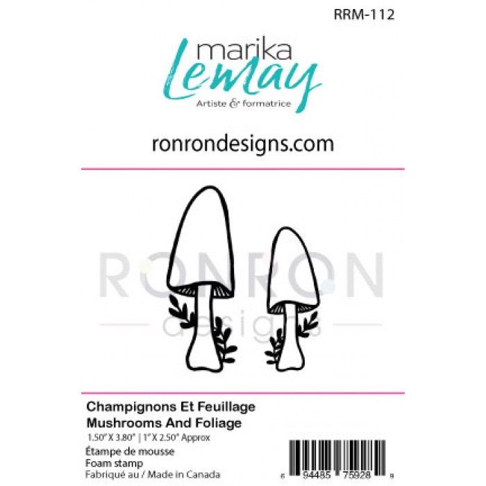 Ronron designs - Étampe de mousse Champignons Et Feuillage de Marika Lemay