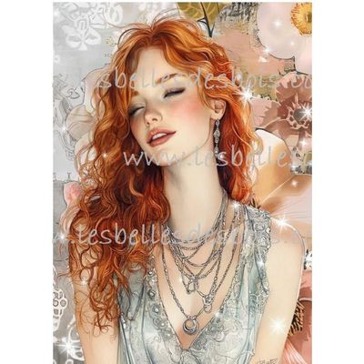 Les Belles des Bois - Papier de riz 8,5 x 5,5 Dame 2026 08