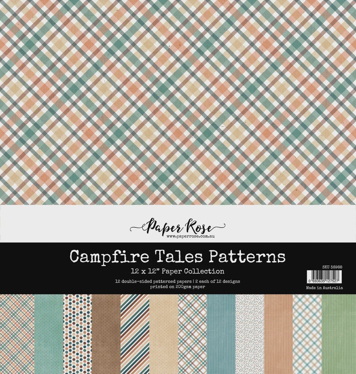 Paper Rose - Papier 12x12  Campfire Tales Pattern, 12 pages