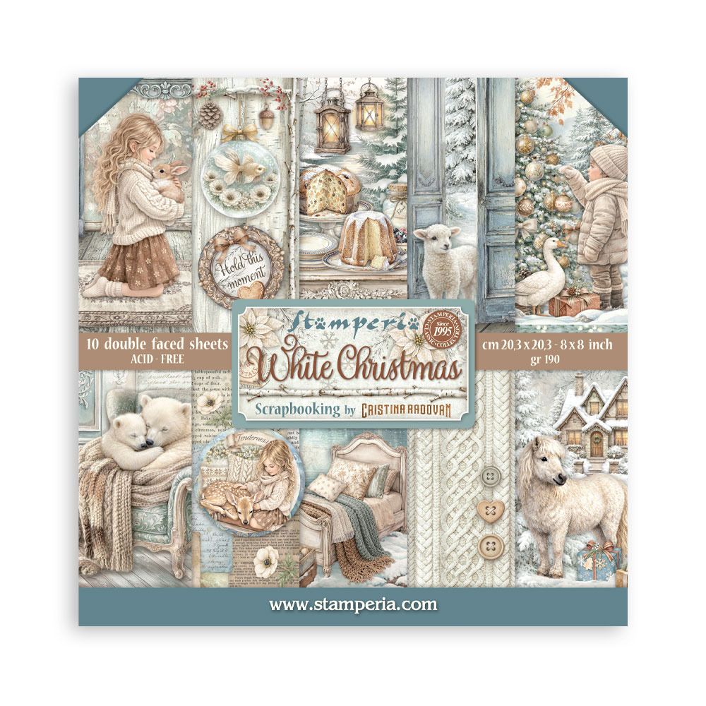 Stamperia - Papier 8x8 White Christmas
