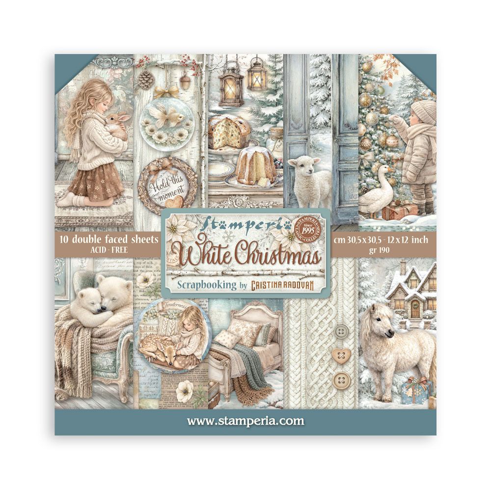 Stamperia - Papier 12x12 White Christmas