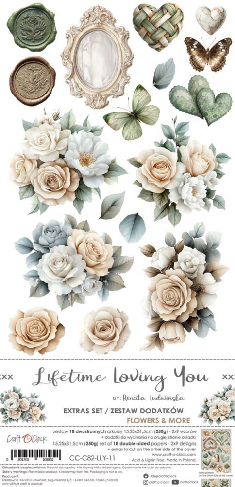 Craft O Clock - Éphémèras Flowers «Lifetime Loving You»