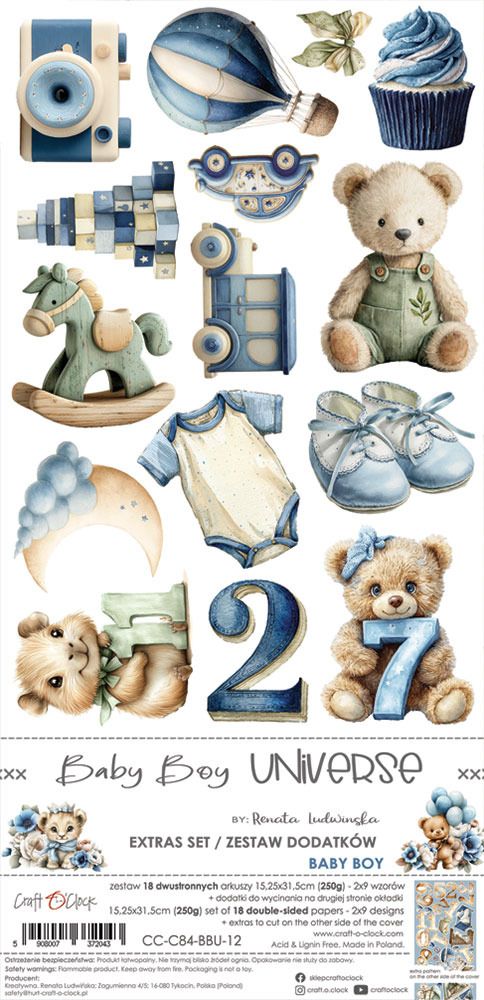Craft O Clock - Éphémèras Elements «Baby Boys Universe»
