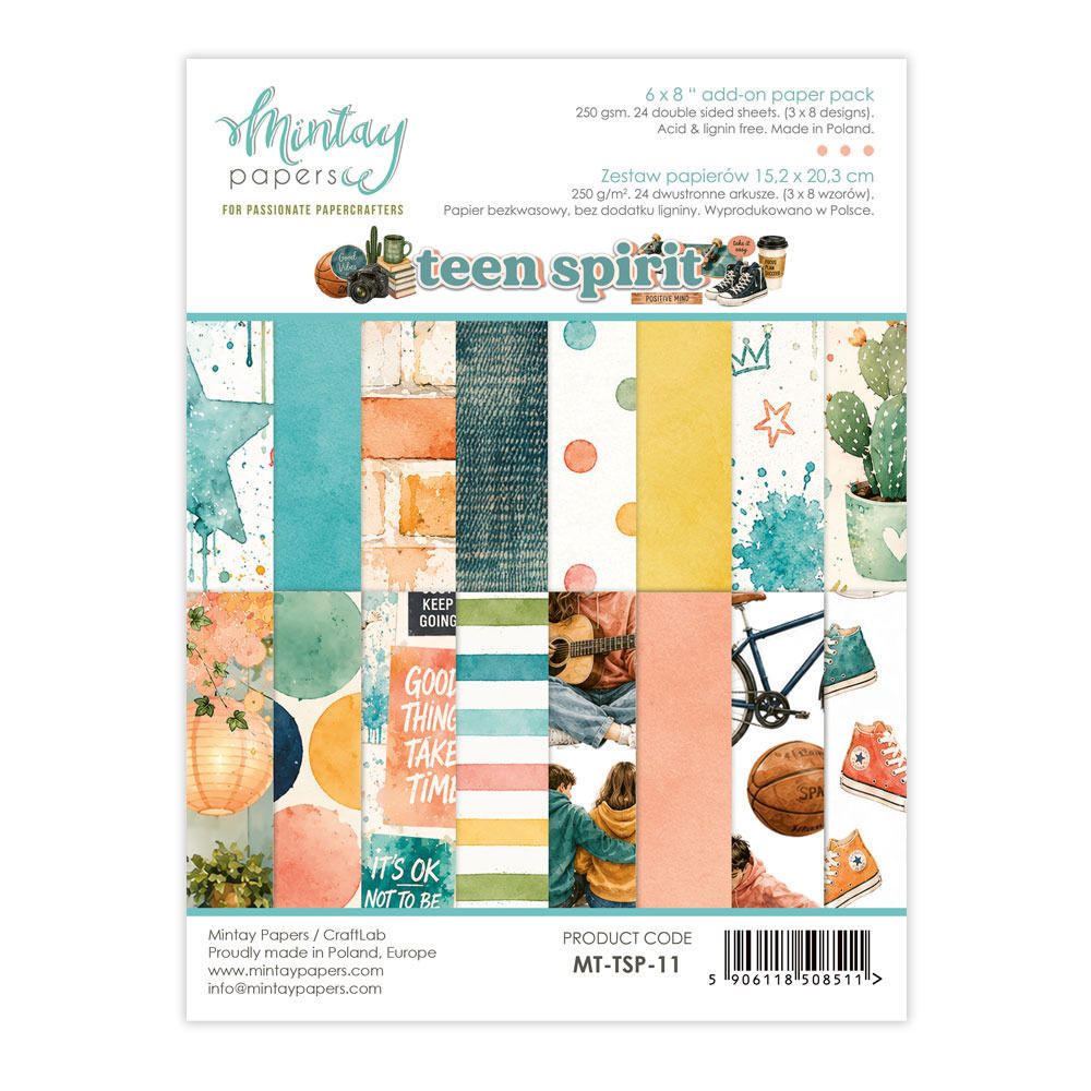 Mintay - Papier 6x8 Teen Spirit, 24 feuilles recto-verso