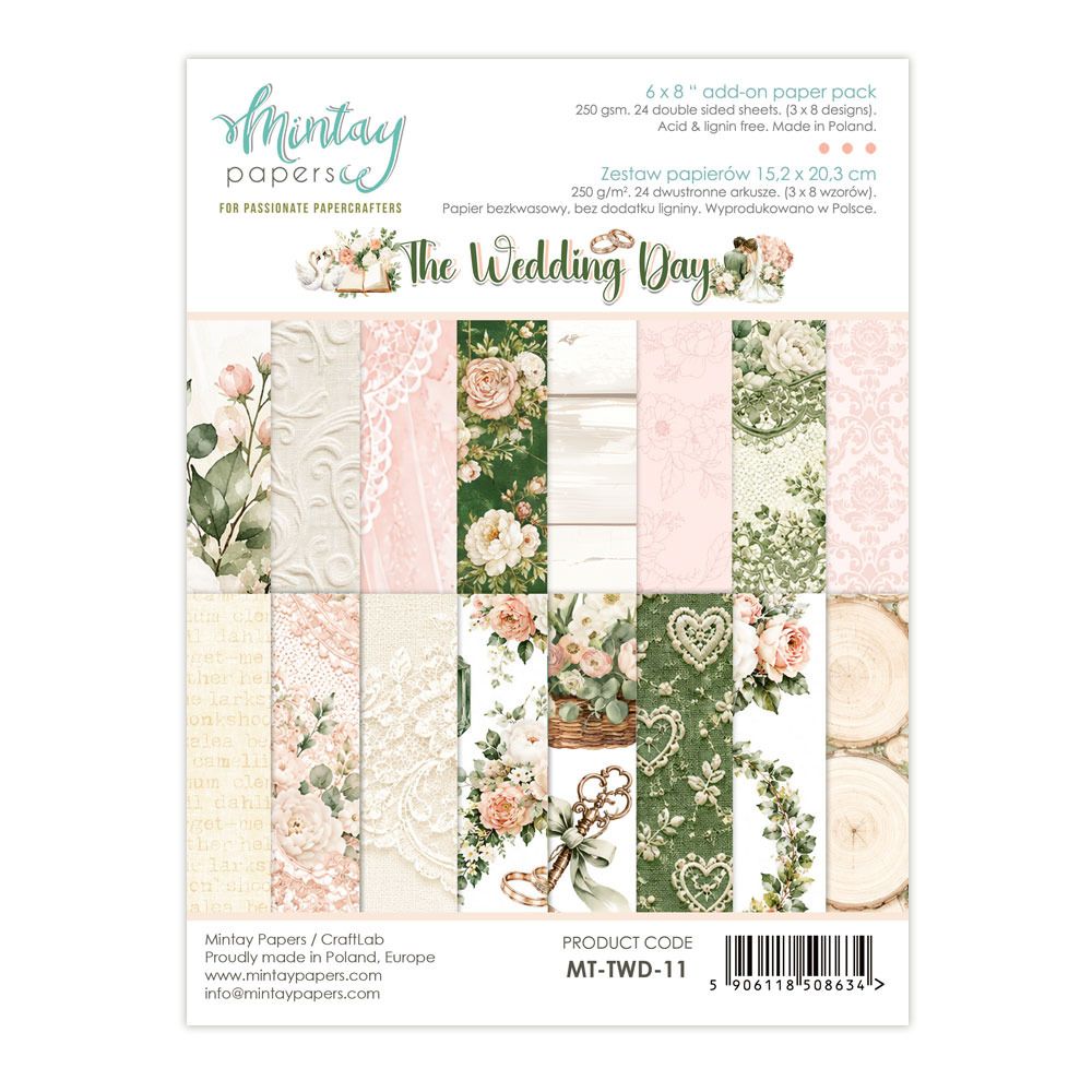 Mintay - Papier 6x8 The Wedding Day, 24 feuilles recto-verso