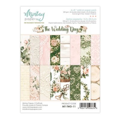 Mintay - Papier 6x8 The Wedding Day, 24 feuilles recto-verso